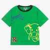 Kenzo Kids Boys Green Cotton Jungle Animals T-shirt
