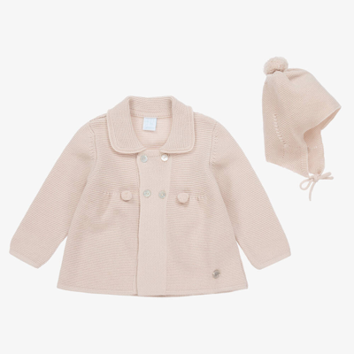 Artesania Granlei Beige Knitted Baby Coat & Hat Set