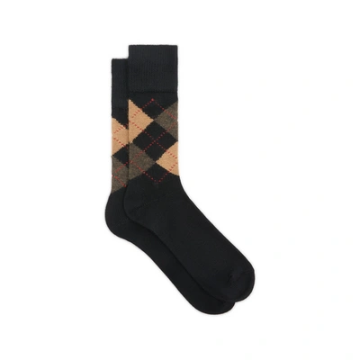 Burlington Diamond-patterned Socks In Black