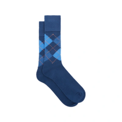 Burlington Diamond-patterned Socks In Blue