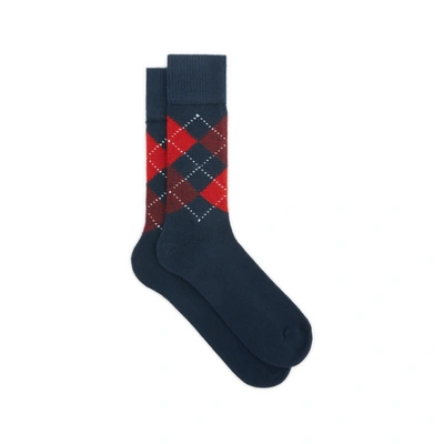 Burlington Diamond-patterned Socks In Brown