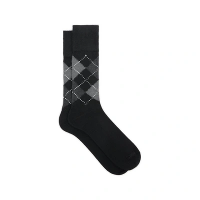 Burlington Diamond-patterned Socks In Black