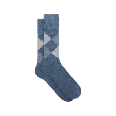 Burlington Diamond-patterned Socks In Blue
