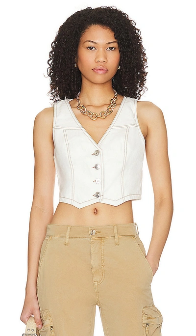 Steve Madden Oakland Waistcoat In Ecru