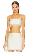 PATBO HAND-BEADED CROPPED TOP