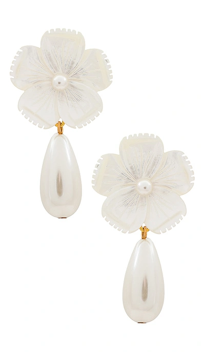 Jennifer Behr Petronella Pearl Earrings In White