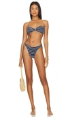 Hunza G Maillot De Bain Deux Pièces In Navy & White Stripe