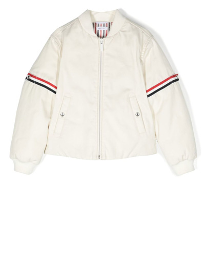 Thom Browne Padded Bomber Jacket In White