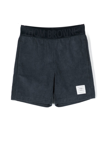 Thom Browne Corduroy Panel Shorts In Blue