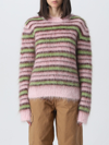 Marni Iconic Brushed Stripes Sweater In Pink