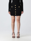 Balmain Women High Waist Buttoned Mini Skirt In Black
