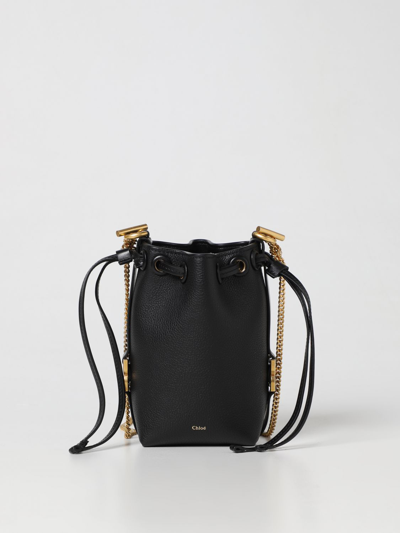 Chloé Marcie  Leather Bag In Black