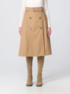 Burberry Alice Cf Cotton Twill Trench Mini Skirt In Beige