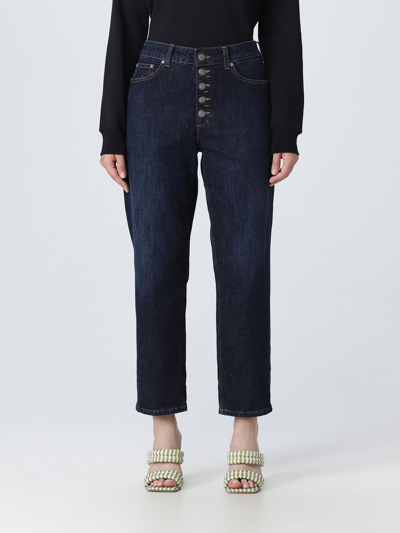 Dondup Mid-rise Tapered-leg Trousers In Blu Blu E Verdi