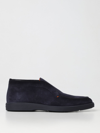 Santoni Suede Detroit High-top Loafers In Ink