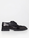 Alexander Mcqueen Black Lace-up Shoes With Quarter-brogue Detail In Leather Man In Black