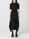 Stella Mccartney Black Short-sleeved Midi Dress In Black