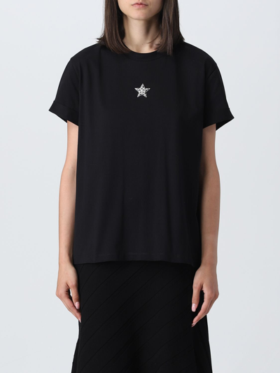 Stella Mccartney Crystal Embellished T-shirt - 黑色 In Black