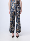 's Max Mara 'timeb' Cropped Pants In Printed Silk Twill In Blue,white,brown