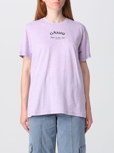 Ganni T-shirt  Damen Farbe Orchidee In Purple