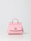 Dolce & Gabbana Sicily Bag In Patent Leather In Blush Pink