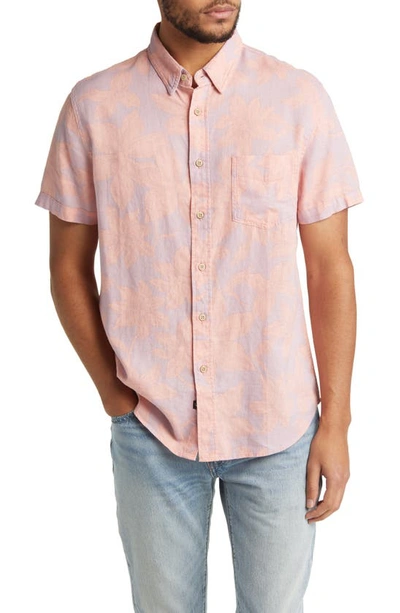 Rails Carson Short Sleeve Button Front Shirt In Garden Sands Flamingo