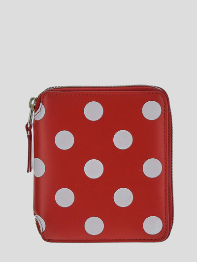 Comme Des Garçons Comme Des Garcons Wallet Wallets Red In <p> Red Wallet In Leather With Pois Pattern
