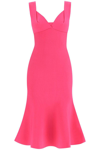 Roland Mouret Sweetheart Neckline Solid Color Maxi Dress In Fuchsia
