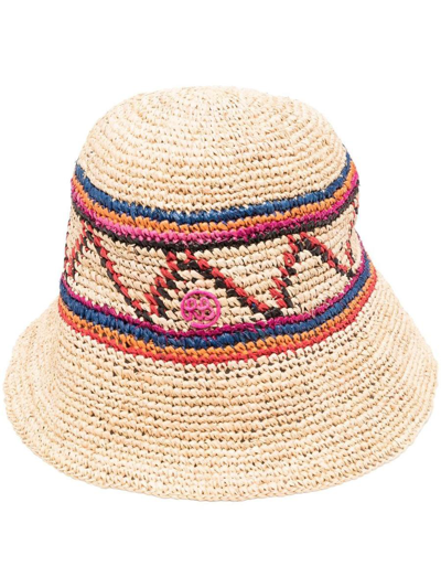 Ruslan Baginskiy Woven-wicker Design Bucket Hat In Neutrals