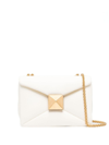 Valentino One Stud Nappa-leather Shoulder Bag In White