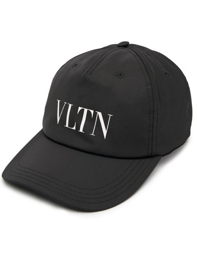 Valentino Garavani Vltn Nylon Baseball Cap In Black/white