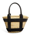 Demellier + Net Sustain Santorini Leather-trimmed Raffia Tote In Natural Black