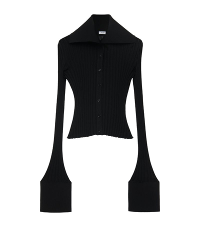 Loewe Structured Cuff Cardigan In Black