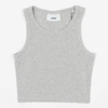 Jjxx Fallon Ribbed Cropped Tank Top In Light Gray In Grey