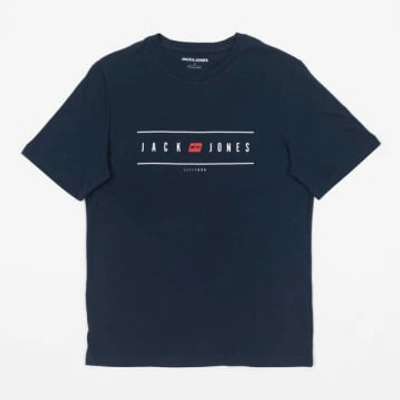 Jack & Jones Chest Logo T-shirt In Navy In Blue