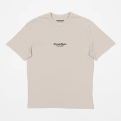 Jack & Jones Originals Studio Short Sleeved T-shirt In Moonbeam