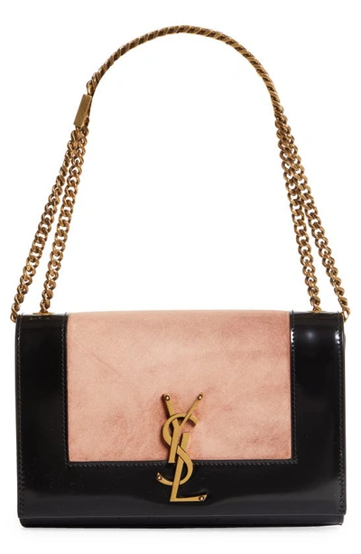 Saint Laurent Small Kate Colourblock Shoulder Bag In Black