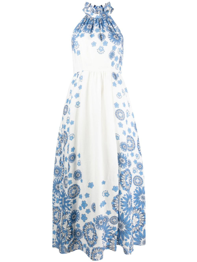 Borgo De Nor Stella Cotton-linen Cutout Shoulder Maxi Dress In White