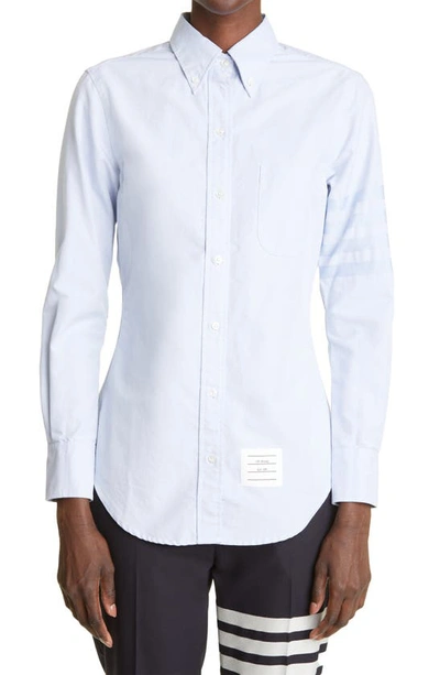 Thom Browne Cotton Button-down Shirt In Light Blue