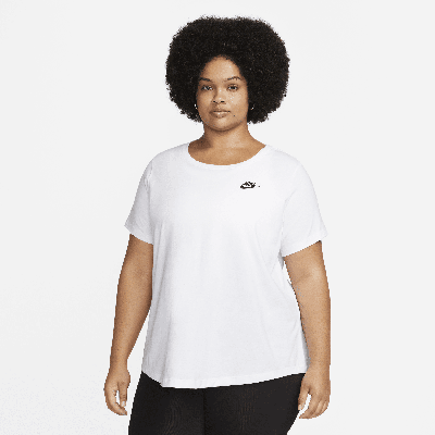 Nike Plus Size Active Sportswear Club Essentials Short-sleeve T-shirt In White
