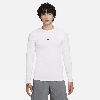 Nike Swim Long Sleeved Solid Color Dri-fit T-shirt With Contrasti In White