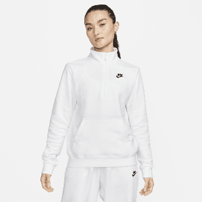 Nike Women's  Sportswear Club Fleece 1/2-zip Sweatshirt In White