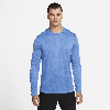 Nike Men's Relaxed-fit Long-sleeve Fitness T-shirt In Blue
