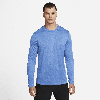 Nike Men's Relaxed-fit Long-sleeve Fitness T-shirt In Game Royal,(black)