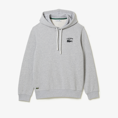 Lacoste Classic Fit Plain Hoodie Sweatshirt Grey