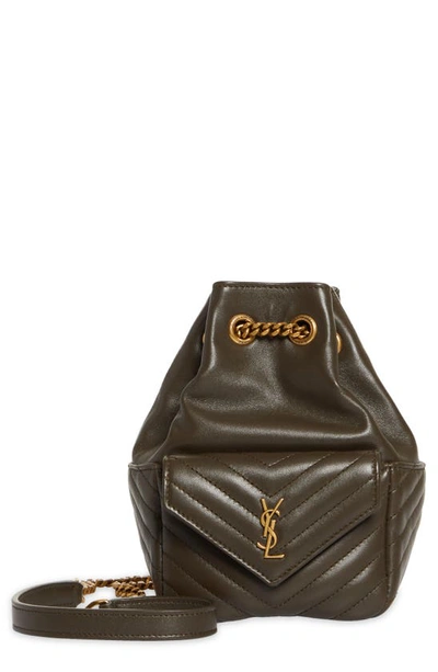 Saint Laurent Mini Quilted Leather Chain Crossbody Bag In 3212 Light Musk
