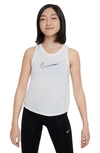 Nike Kids' Dri-fit Gx One Tank In White/ Black