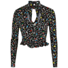 Rabanne Printed Stretch-jersey Wrap Top In Black