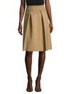 CAROLINA HERRERA Pleated Virgin Wool Midi Skirt,0400094648063
