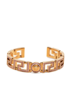 Versace Greca Medusa Metal Strass Cuff Bracelet In Gold